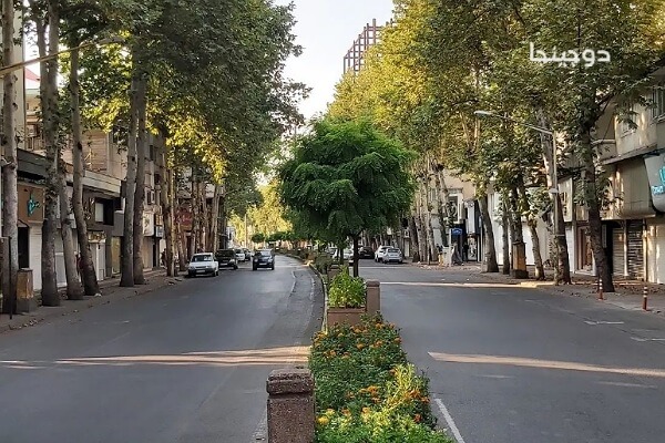 خیابان گلسار رشت در روز تابستانی