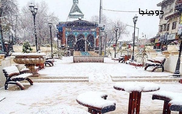 عکس از بقعه دانای علی رشت در برف زمستان