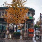 پیاده راه فرهنگی شهرداری رشت در یک روز پاییزی و بارونی